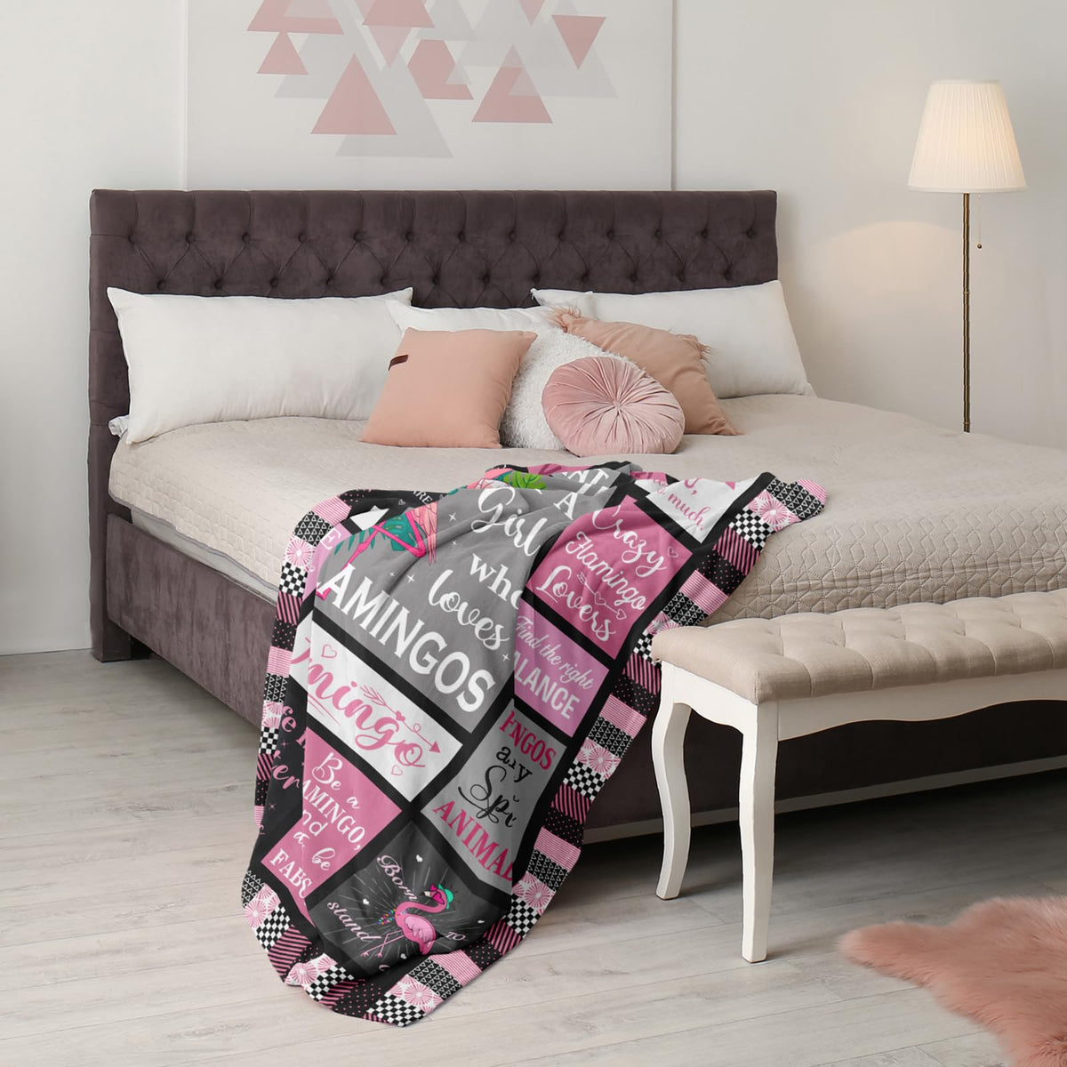 Mcurore Flamingo Gifts Blanket 50"x40", Pink Flamingo Gifts for Women Girl Unique, Flamingos Decor, Christmas Birthday Gift Ideas for Flamingos Lovers