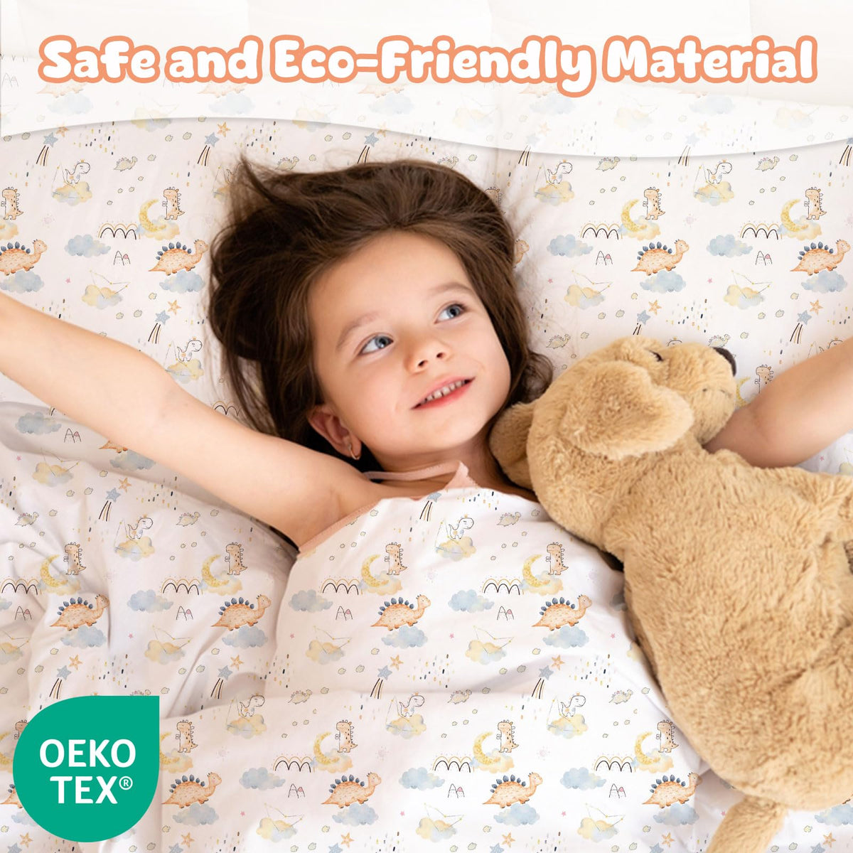 LONAVA Twin Sheet Set Kids - Dino Adventure 3 Pieces Soft Cute Microfiber Bed Sheet for Boy Girls Teens, Oeko Texted Breathable Cooling Fabric & Deep Pocket Full Elastic Sheets