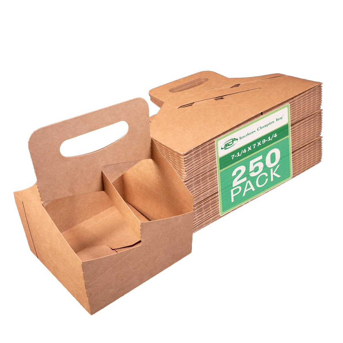 Southern Champion Tray 2788 Kraft 4 Cup Drink Carrier - 250 / CS