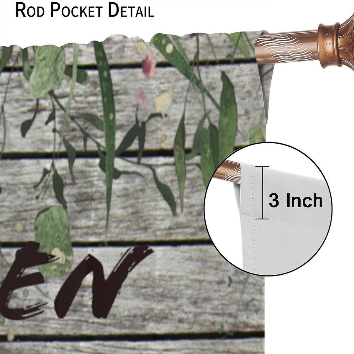 Farmhouse Kitchen Curtains Rustic Kitchenware Colourful Rustic Nature Botanical Chef Cutlery Spoon Cooking Rod Pocket Window Treatments for Living Room Bedroom 2 Panel Set 41" x 45" (No Blackout)