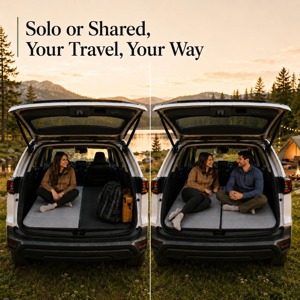 MGRFTOX Car Mattress Non-Inflatable Car Camping Mattress, Foldable Trunk Sleeping Pad with Split Design, Portable Car Bed for Road Trips, Camping, Travel, for Ford Bronco Sport，for Ford