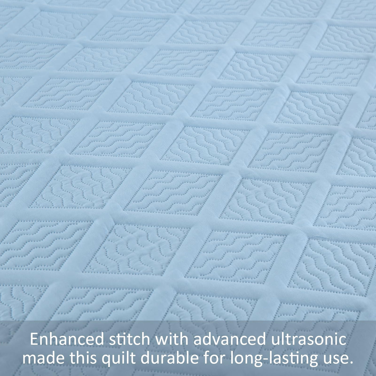 Yiran Ash Blue Quilt Set King Size, 3 Piece Reversible Bedspreads Bedding Set, Fall Diamond Pattern Coverlet for All Season with 2 Pillow Shams (King, 106x96 Inch)