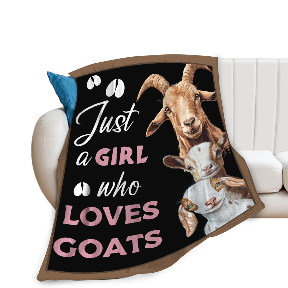 Baegopa Goat Blanket for Girls Women Farm Gifts Lovers Farmhouse Throw Blankets Cozy Plush Fleece Flannel Fuzzy for Couch Chair Bed 50"X40"