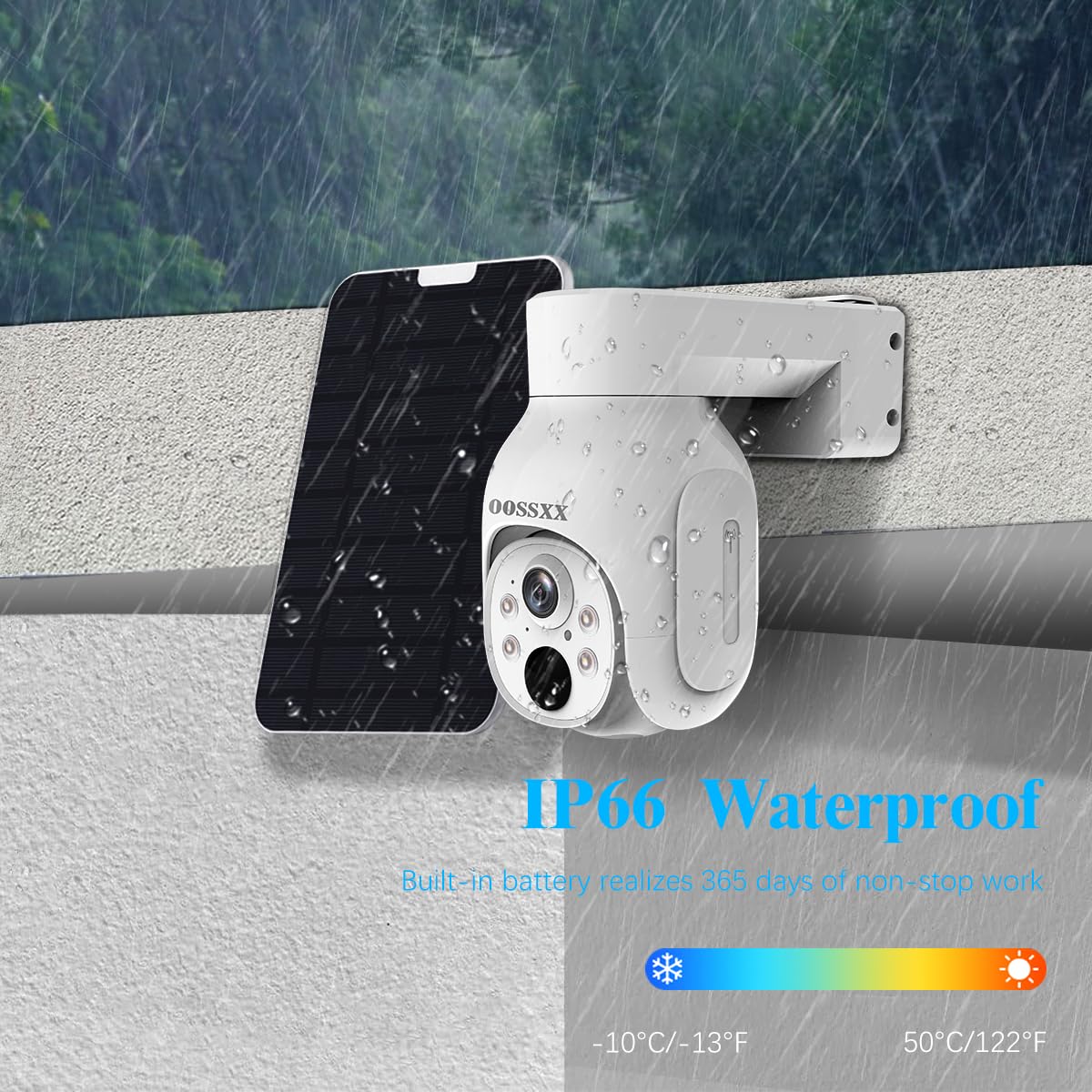 (2026 New) Wireless Solar Security Camera System, 4MP PTZ Outdoor Cameras with 10CH NVR, 2W Solar Powered, 64GB Local Storage, 2-Way Audio, Motion Detection, 2.4G & 5G WiFi, No Subscription, 4-Cam Kit