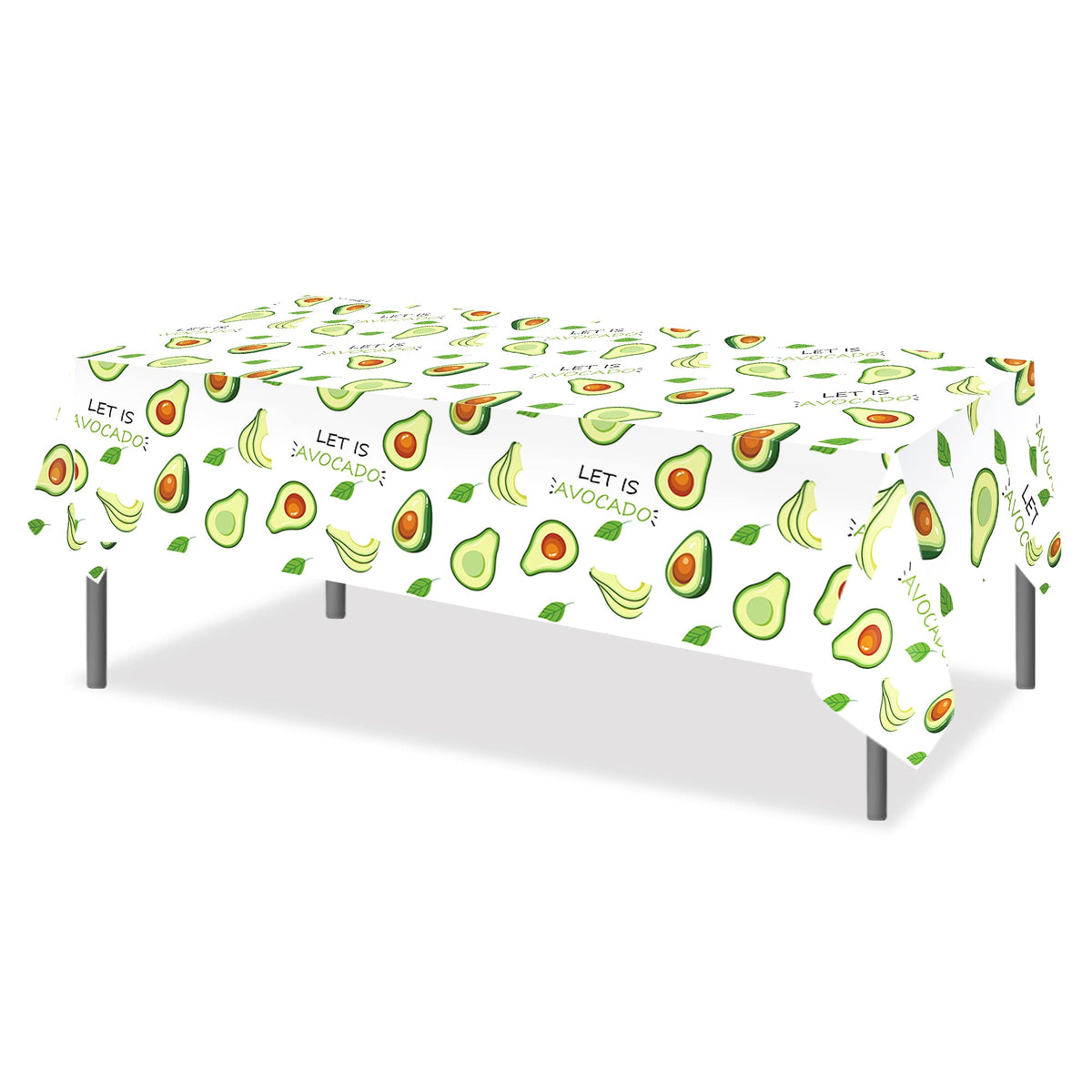CC HOME 1Pc Avocado Party Plastic Tablecloth 54 x 87 Inch Long Rectangular Table Cover for Buffet, Fruit Birthday Party Holiday Dinner Picnic or Tablecloth for Kitchen Event Use