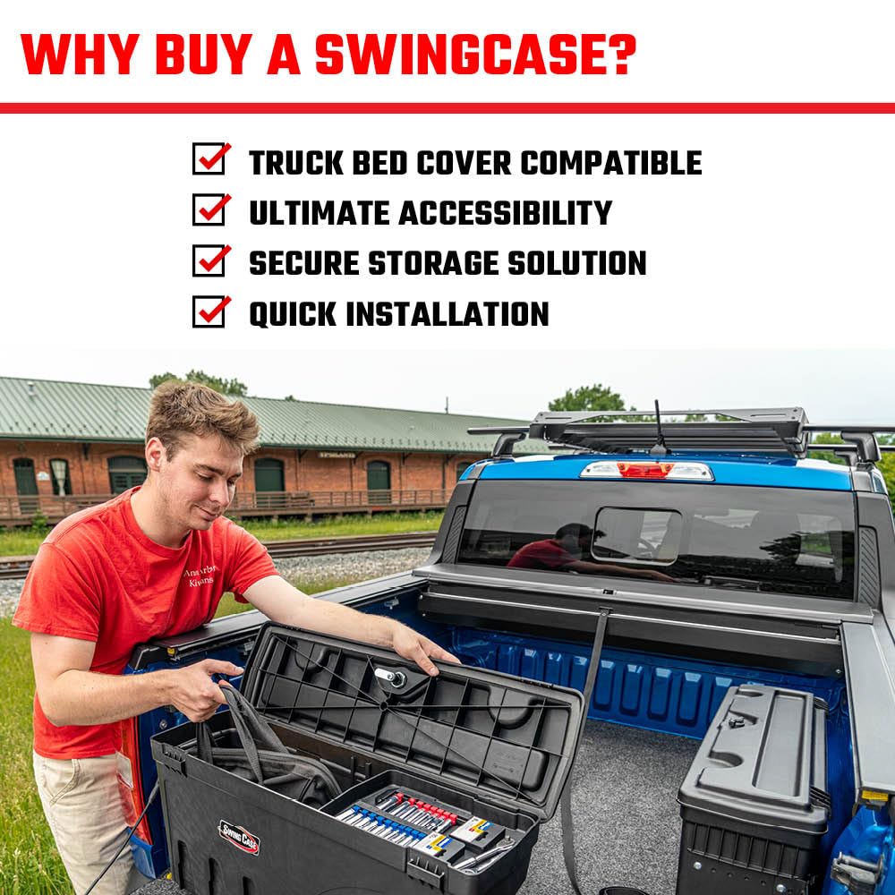 RealTruck UnderCover SwingCase Truck Bed Storage Box | SC205P | Fits 2017 - 2025 Ford F-250/350 Super Duty Passenger Side