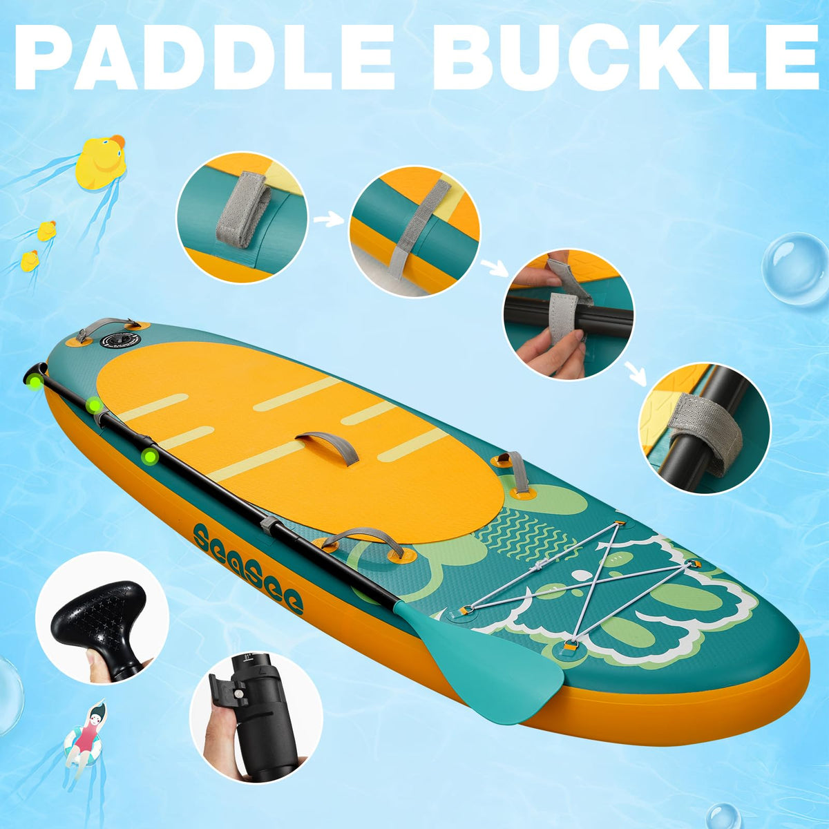 Seaseesup Kids Stand Up Paddle Board with Inflatable SUP Accessories, Durable, Lightweight, Wide Stable Design, Non-Slip Comfort Deck,Inflatable Paddle Board for Kid & Youth
