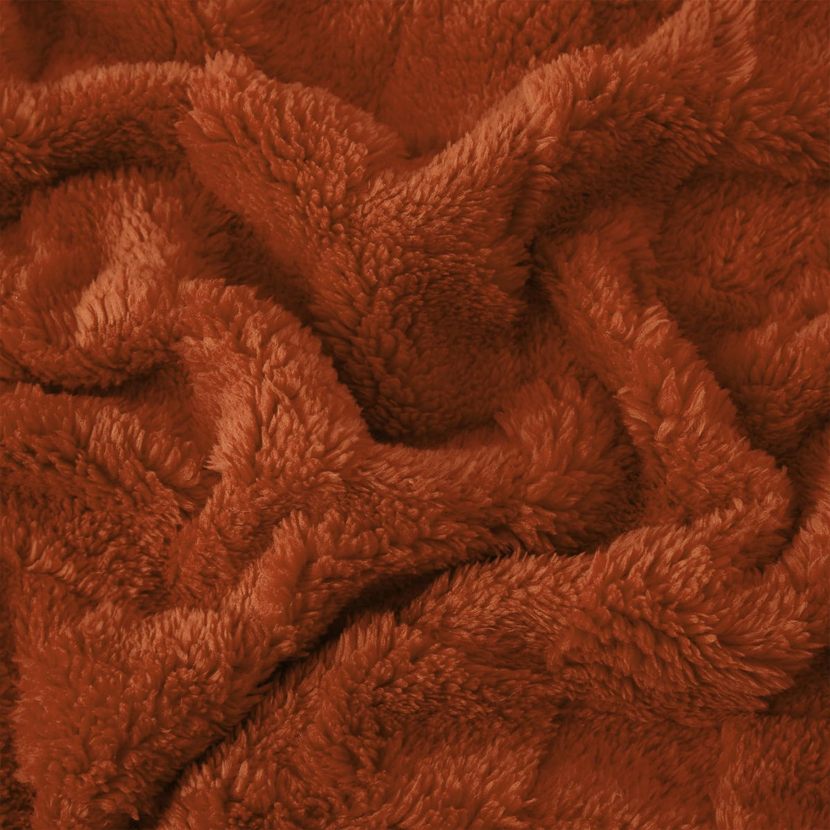 Linecooo Burnt Orange Fleece Throw Blanket 50”×60” for Couch Sofa Bed,Super Soft Cozy Plush Microfiber Flannel Blanket with 3D Checkered Design Lightweight for Adults,Woman,Girls