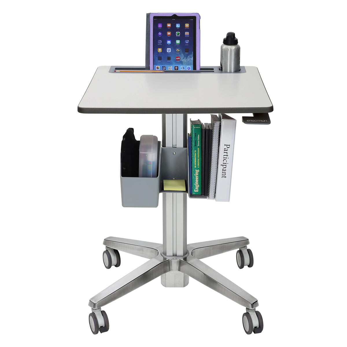 Ergotron – LearnFit Mobile Standing Desk, Adjustable Height Small Rolling Laptop Computer Sit Stand Desk with Wheels for Classroom, Office, Medical or Home Use – Adjusts from 29 to 45 Inches – Grey