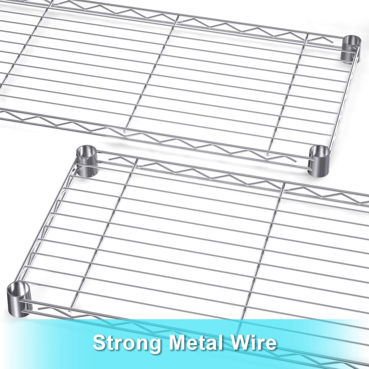 Auslar 5-Shelf Storage Shelves with Casters Heavy Duty 5 Tiers Rolling Cart Utility Racks Adjustable Wire Metal Shelving, 14" x 36" x 76.5", Chrome