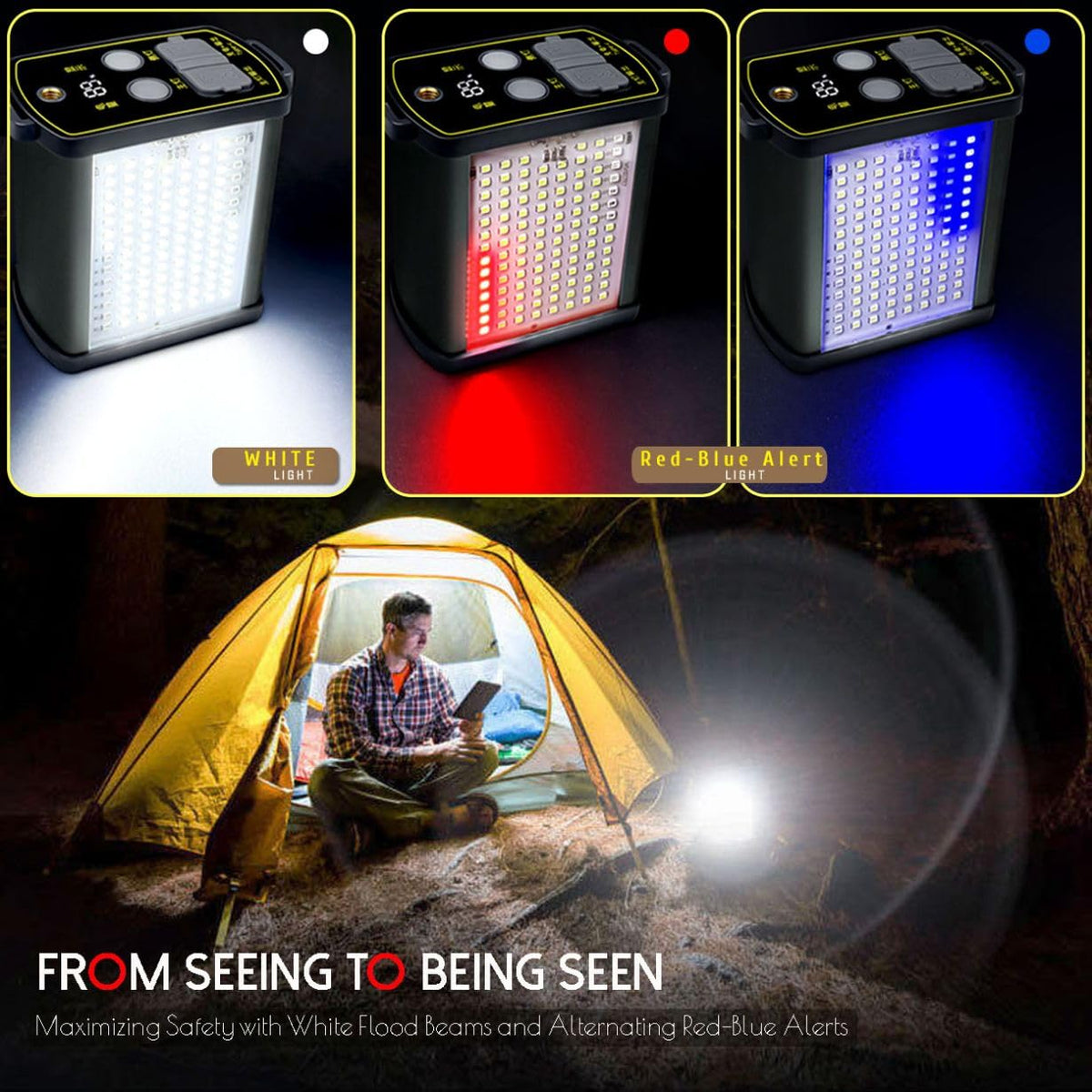 LBJD Super Bright Hunting Lamps, LED Rechargeble Head Lamp for Adults with High Power Multi-Function Battery Pack, Ideal for Camping, Fishing, Emergencies, and Search & Rescue
