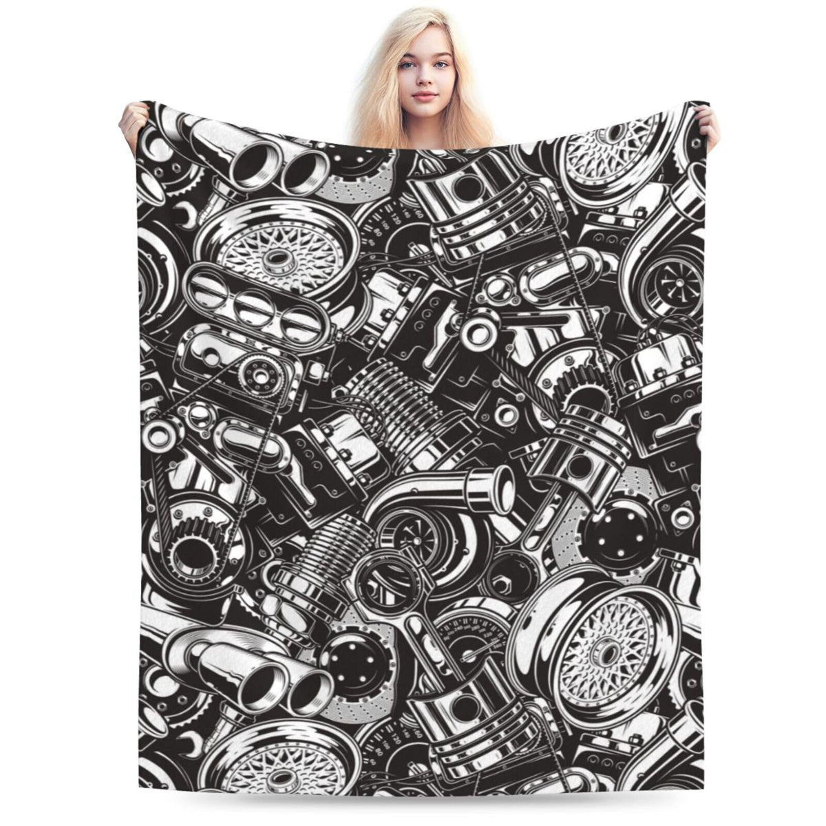 Automobile Car Parts Blankets for Mens Womens Boys Girls Gifts 50X40 Inches Ultra-Soft Warm Lightweight Bedding Throw for Bed, Sofa, Couch