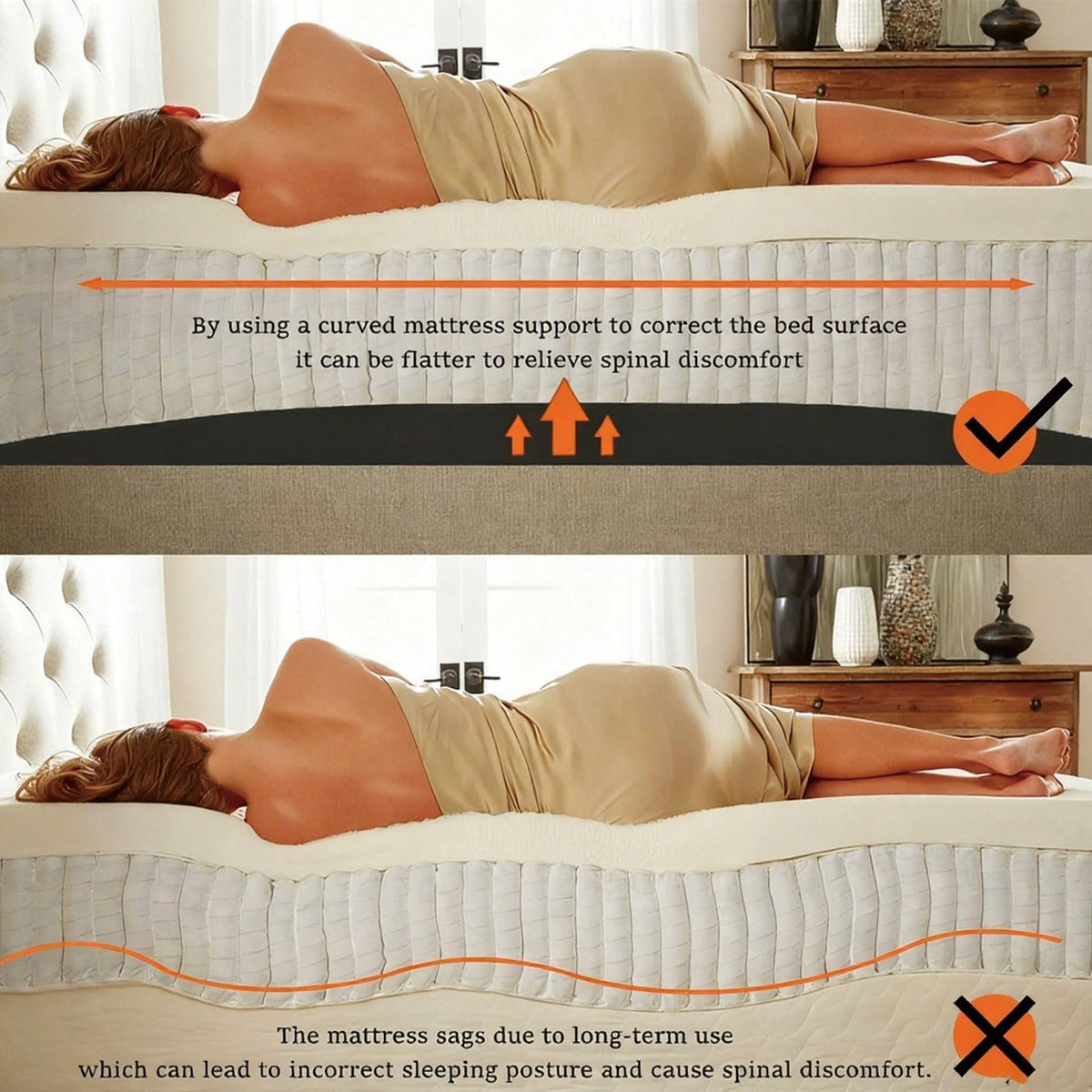 Foreard 47“ Sagging Mattress Support, for Fix Sinking Bed Curve Design 2 Inches High Density Foam Insert Pad 47 * 25 * 2 in (Black)