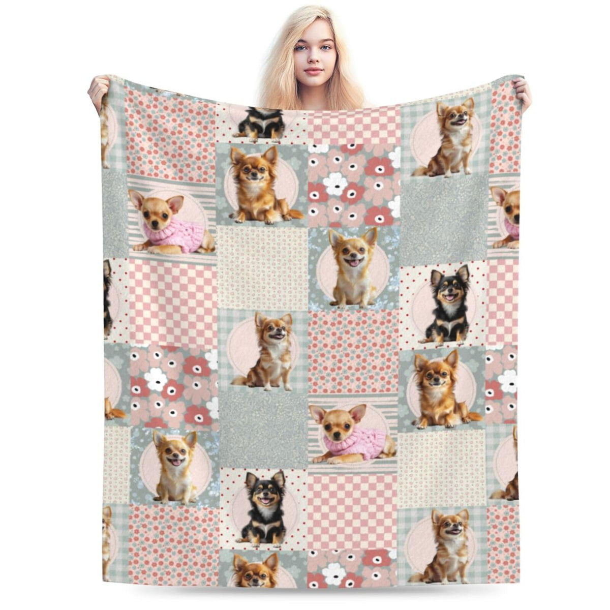 Cute Chihuahua Throw Blanket Chihuahua Dogs Cowboys Flannel Blankets Dog Lover Plush Super Soft Cozy Warm Decor Gifts for Boys Girls Kids Adults Men Women 40" x 50"