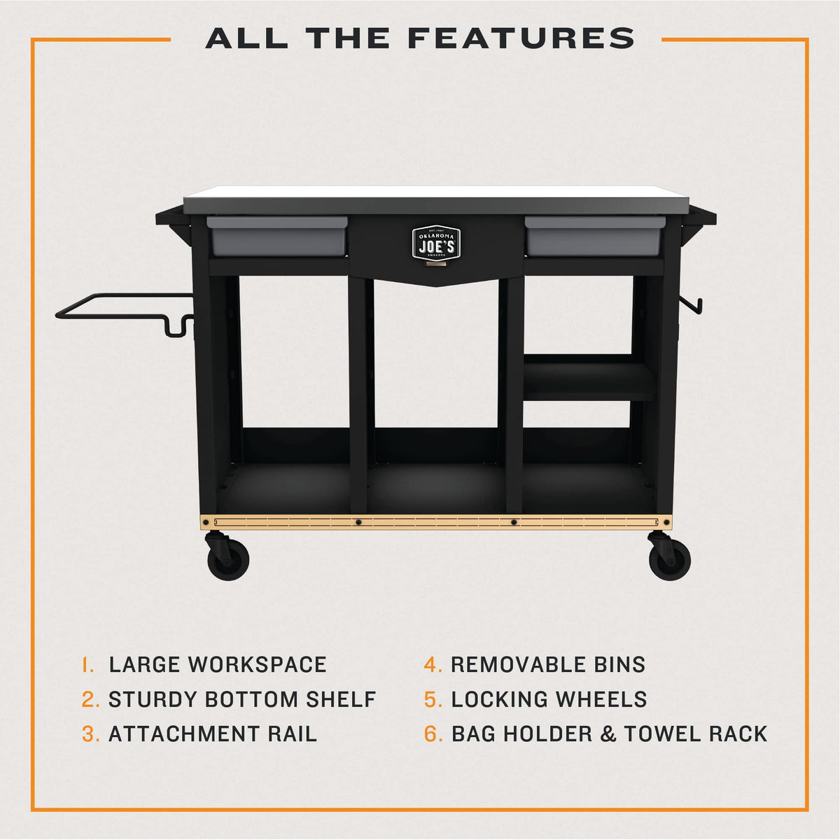 Oklahoma Joe's Workstation DLX Prep & Storage Cart - 23252169