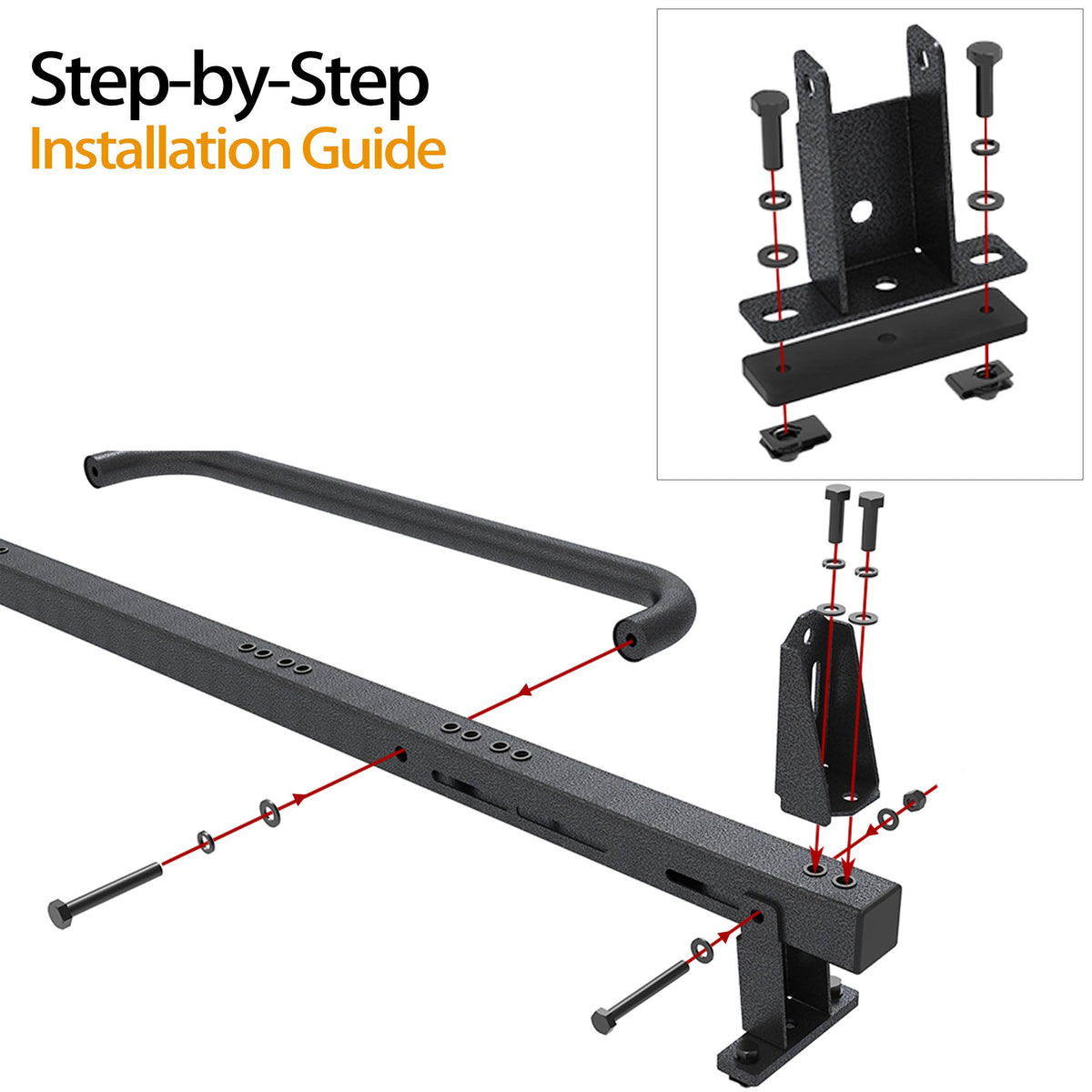 Universal 2 Bars Roof Ladder Rack 700 LBS Capacity Utility Adjustable Cross Bar with Stopper for Van Without Rain Gutter Fit for Kayak Canoe Ladder Lumber Pipes Cargo Carrier Accessories