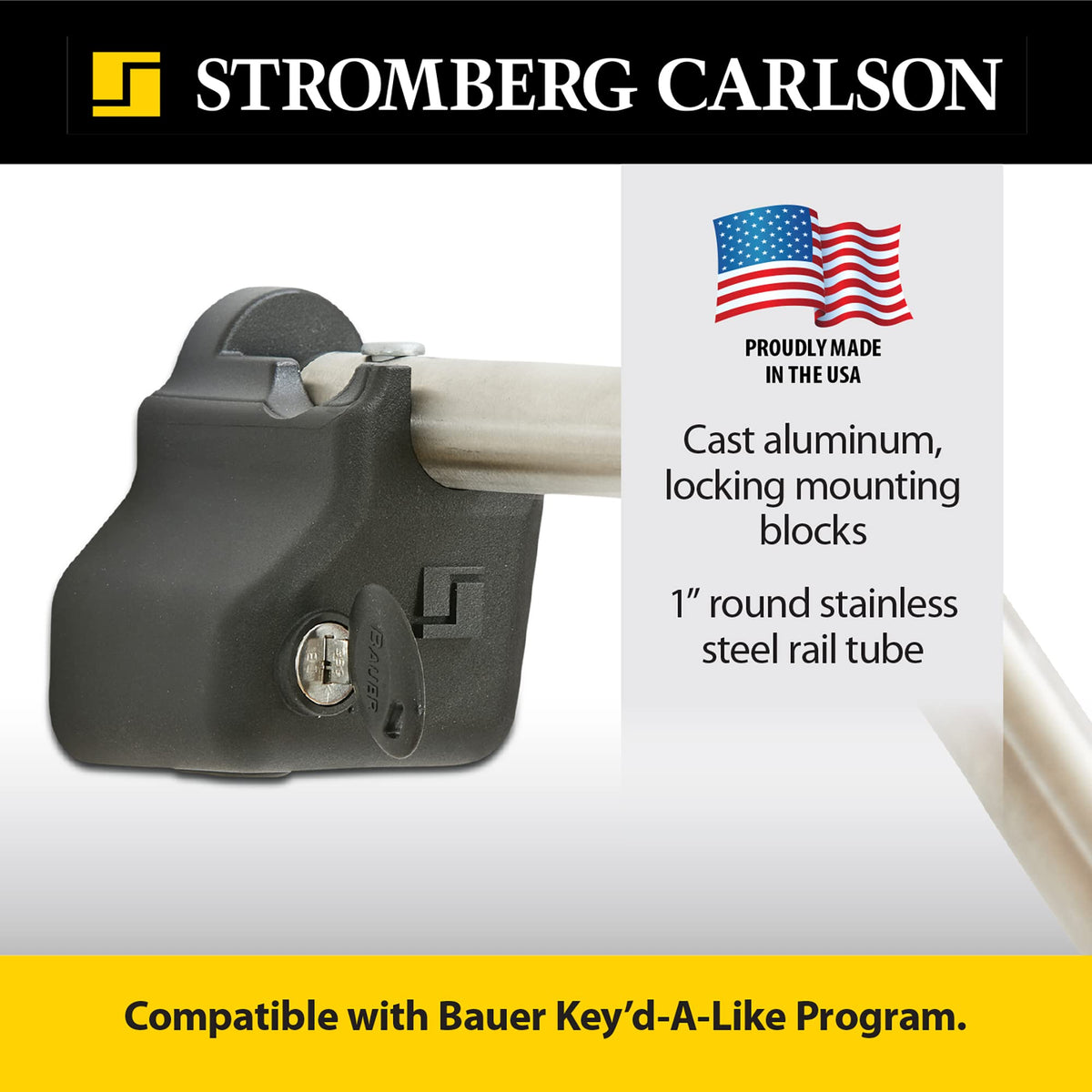 Stromberg Carlson AC-300L Locking Commercial Rail - Mobile Equipment Support - RV Camping Accessories and Travel Trailer Accessories for Step Ladder- 200 lbs Capacity - 15.5" Extension, 23.5" Height