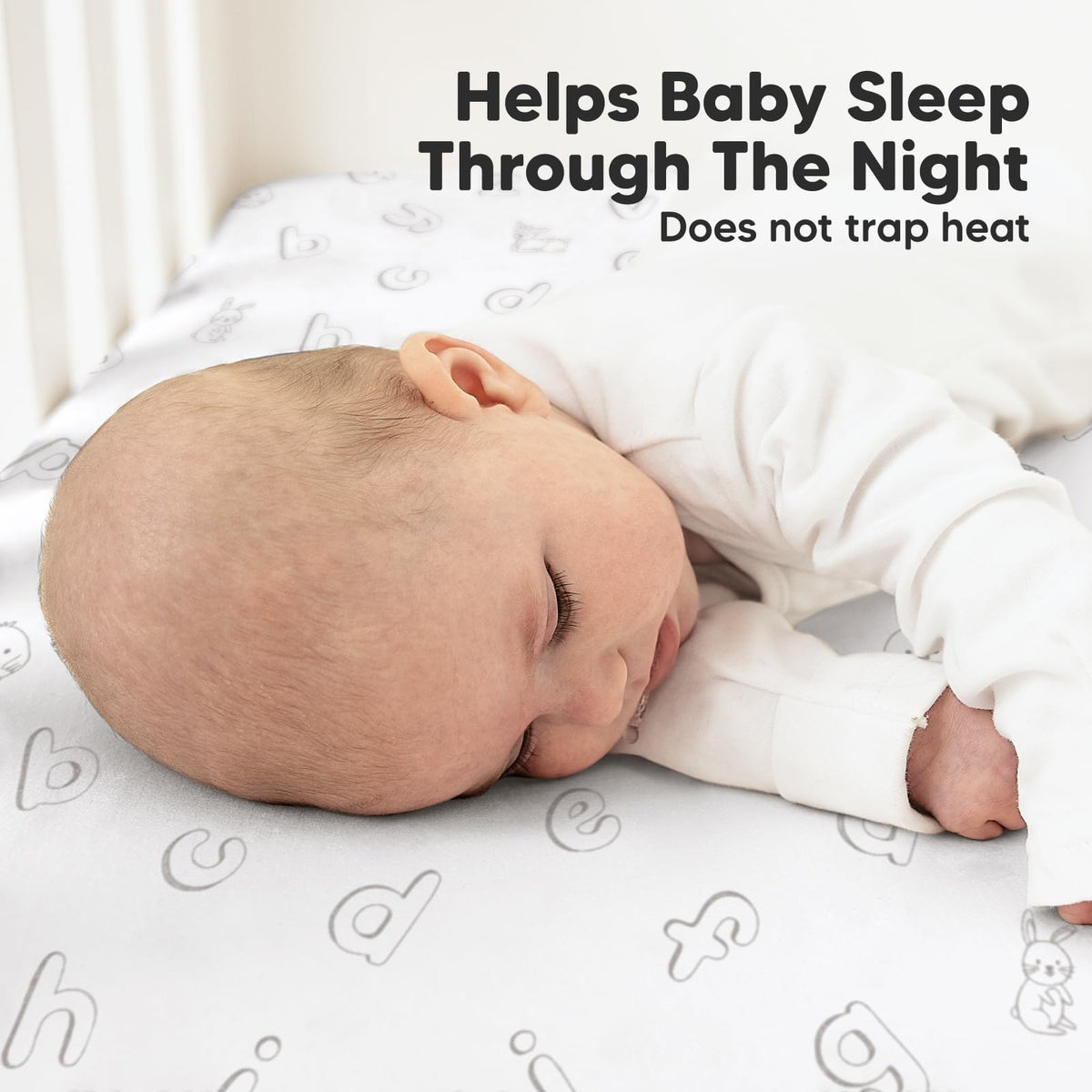 KeaBabies 2-Pack Organic Cotton Crib Sheets for Boys, Girls - 52x28 Fitted Crib Mattress Sheet Neutral, Breathable Cover for Baby Bed Set, Toddler Mattress, Soft & Cute Prints (ABC Land Sky)