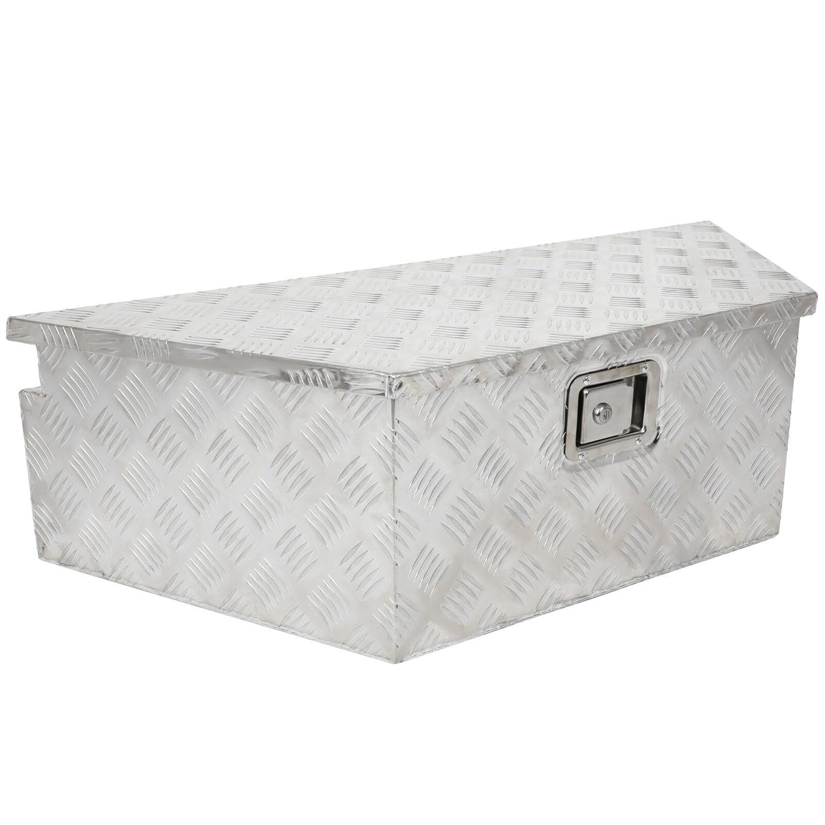 SCITOO 39 Inch Heavy Duty Truck Bed Tool Box,Aluminum Diamond Plate Crossover Storage for Most Full Size Pickups,Lockable Weatherproof Chest,Fits 39" Truck Beds,Easy Access to Load and Unload