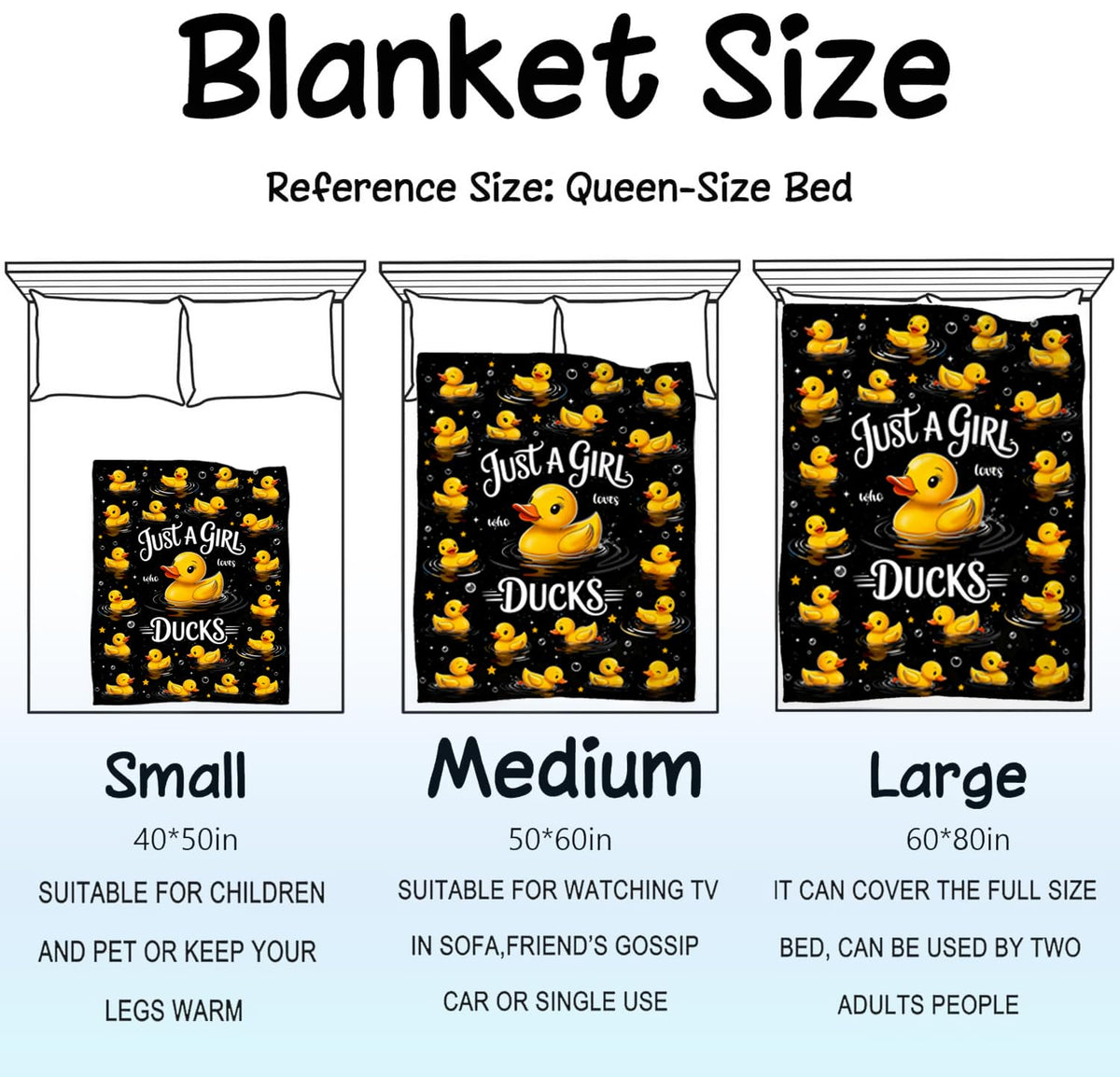 Duck Blanket Soft Warm Fluffy Flannel Rubber Ducks Blanket Themed Throw Blanket Bedding Decor Stuff Blankets Gifts for Duck Lover for Women Girls Kids Adults 50"x40"