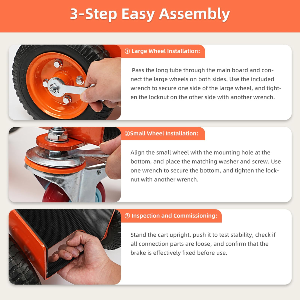 Heavy Duty Panel Dolly with Brake, 1200LBS Capacity 4 Wheel Slab Dolly Drywall Mover with 8 Inch Pneumatic Wheels Panel Cart, Sturdy Steel Construction for Drywall, Plywood, Sheet Goods Transport ASIN