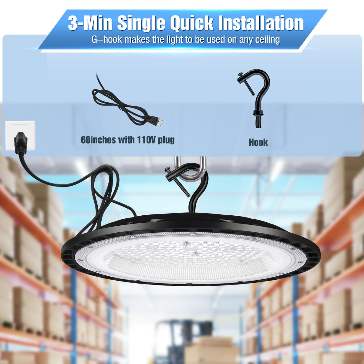 YANYCN 12 Pack 200W UFO LED High Bay Lights,120VAC IP66 Waterproof,30800LM 5000K Daylight, 850W MH/HPS with Plug Commercial Bay Lighting for Barn,Gym,Factory,Warehouse,Shop,Workshop,Gym