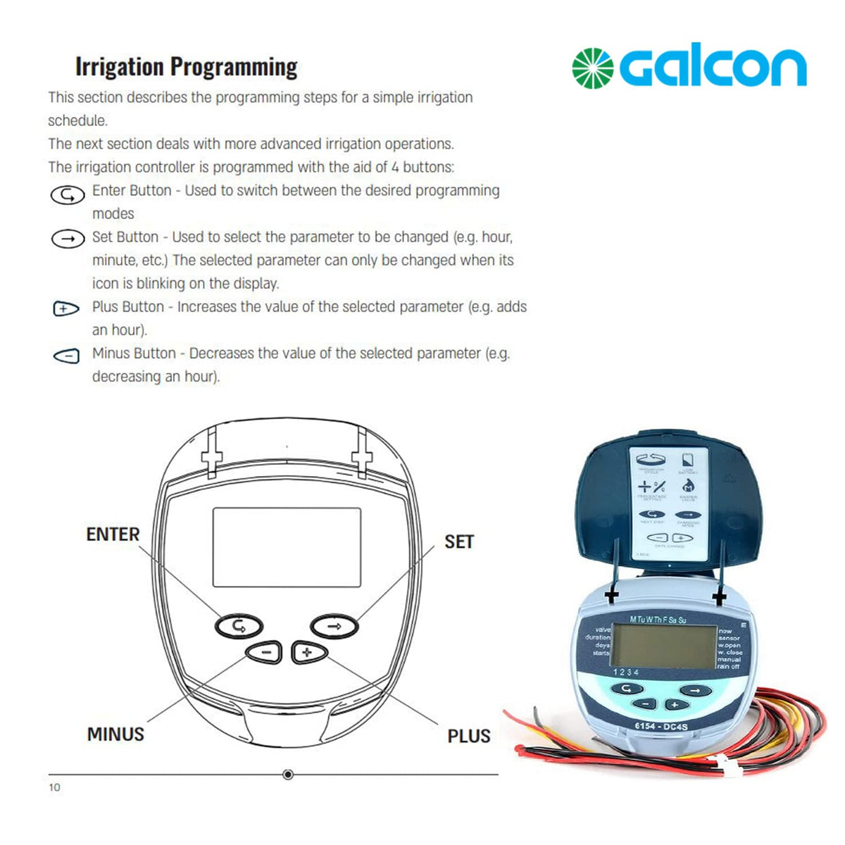 Galcon 61542 DC-4S 4 Station Battery Powered Off-Grid Automatic Irrigation System, Irrigation Timer for Misting & Propagation, Cloning GAJCSH002P0