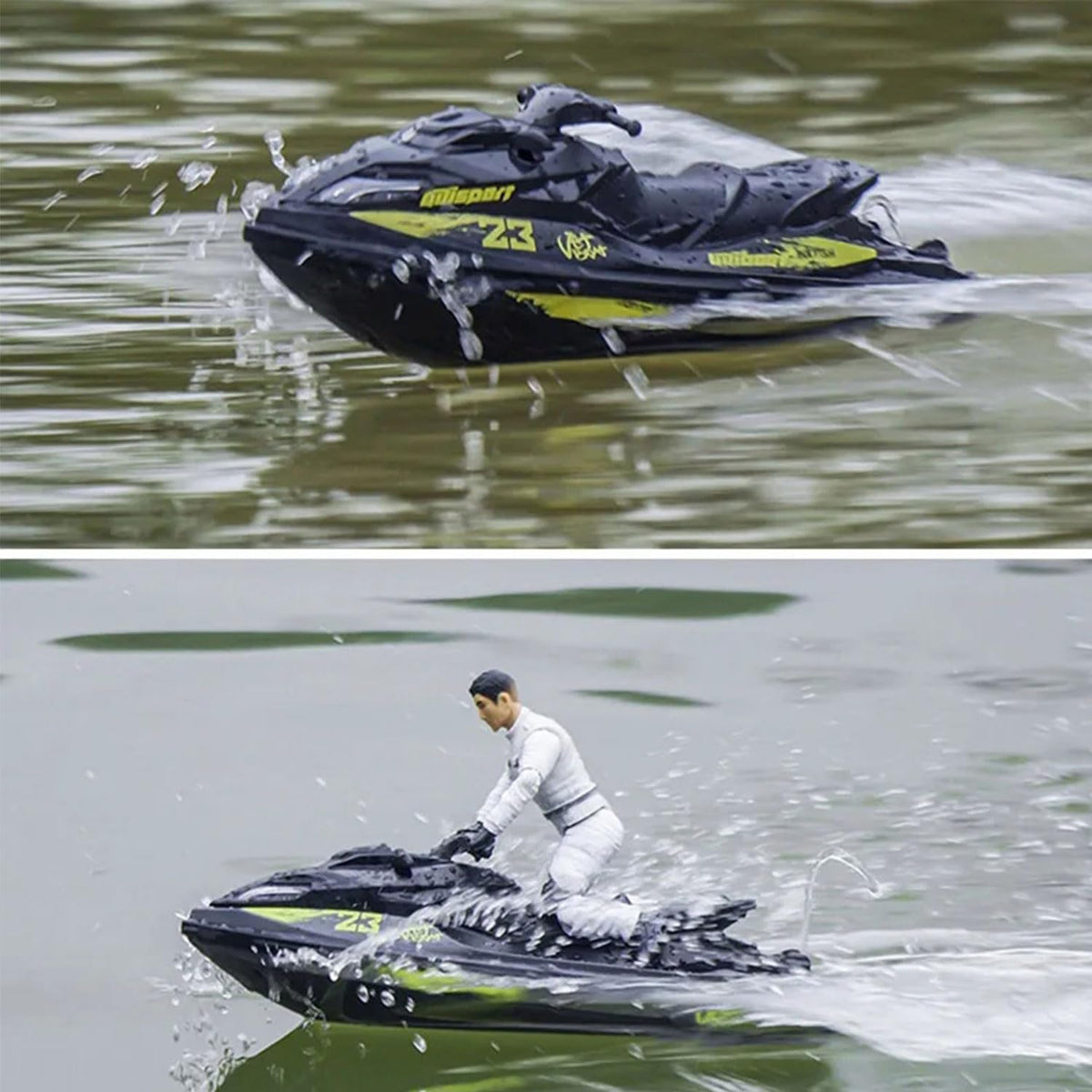 captainrc RC Turbo Jet Boat 25+KPH Brushless, 2.4GHz Adult RC Jet Ski, RC Boat for Pools, Lakes and Rivers with 2 Batteries, LED Light, Low Battery Alarm