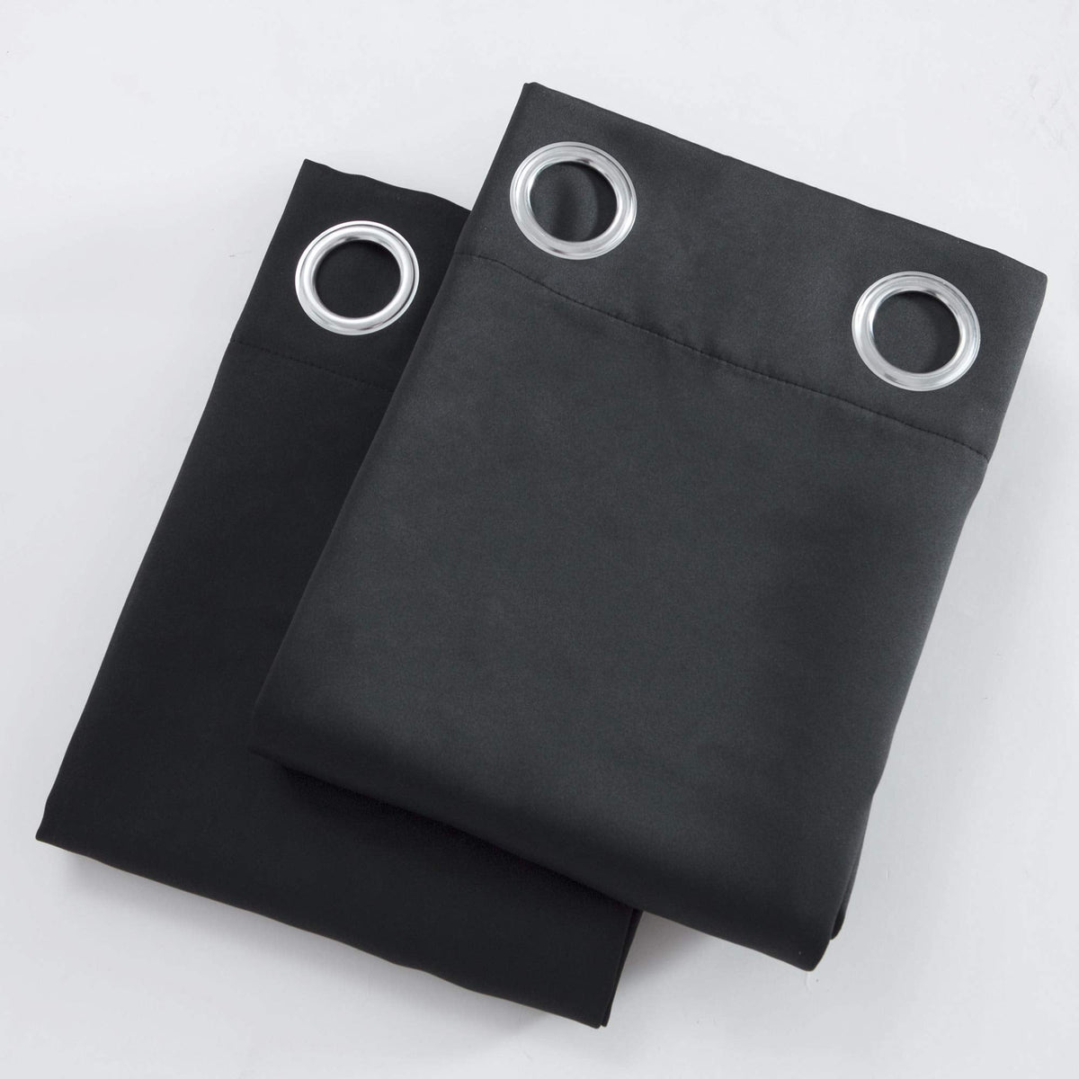 LEMOMO Blackout Curtains 52 x 84 inches Long Black Curtains Set of 2 Panels Thermal Insulated Room Darkening Curtains for Bedroom