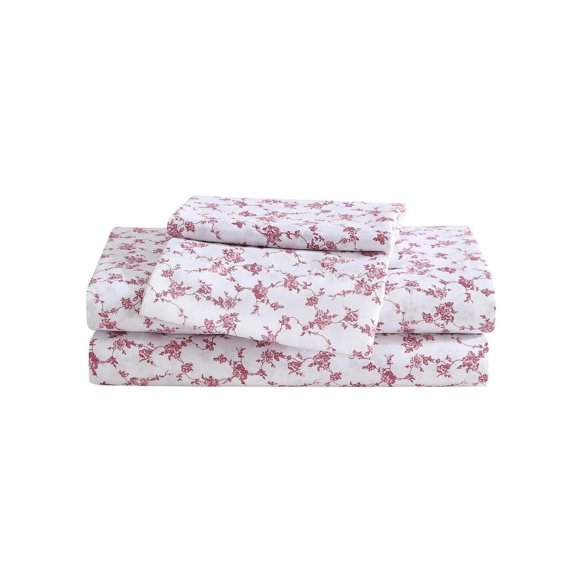Betsey Johnson - Queen Bed Sheets, Soft & Lightweight Bedding, Fade & Wrinkle Resistant (Floral Toile Pink, Queen)