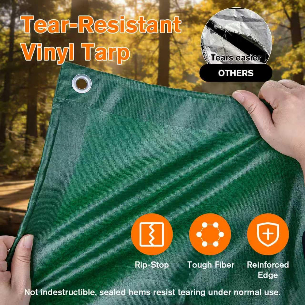 NORSGATEN 22 Mil Heavy Duty Vinyl Tarp,20x30 FT Fully Waterproof Reversible Poly Tarp with Metal Grommets, All-Weather Fade Resistant Outdoor Cover for Equipment, Truck, Roof & Woodpile,Garden Plants
