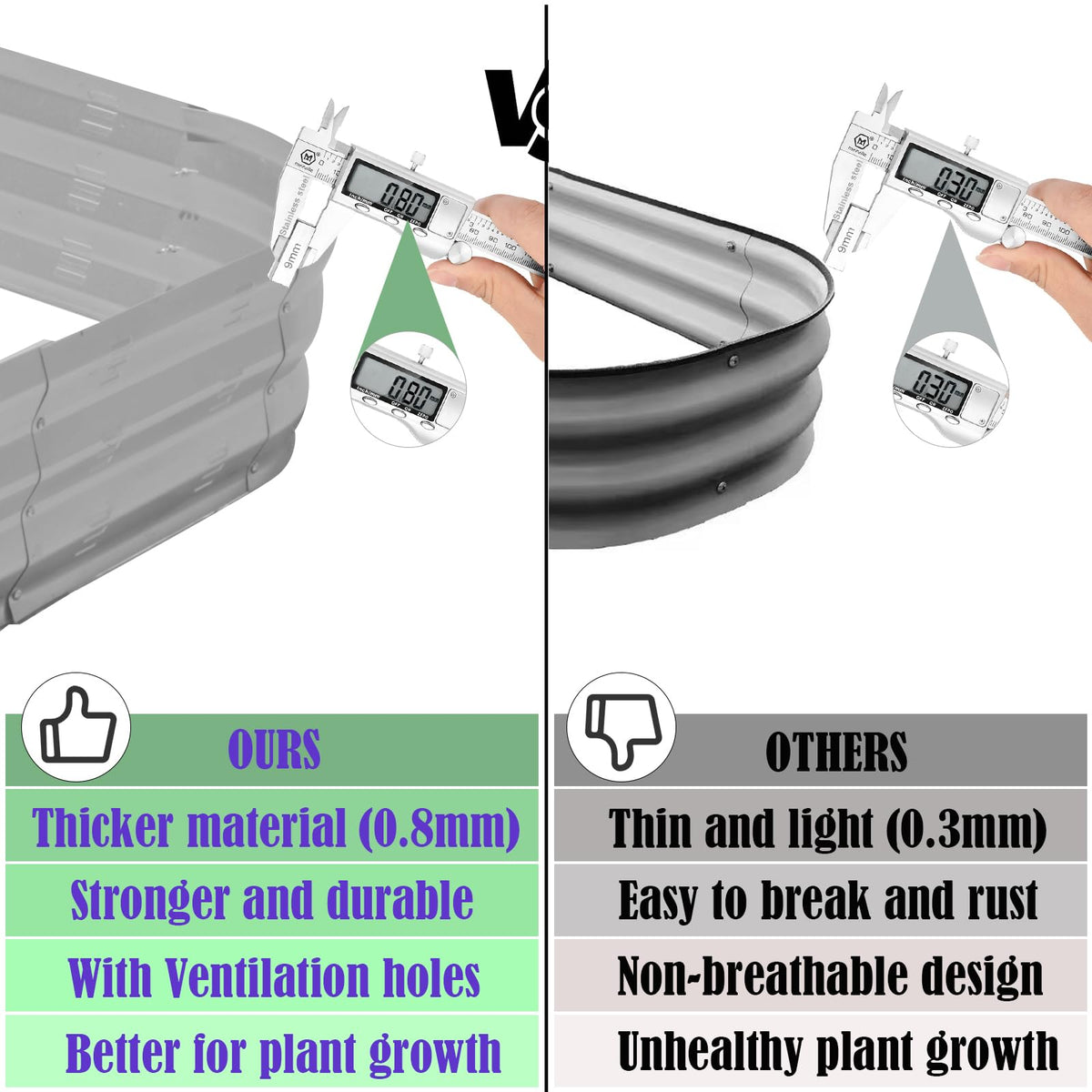 Colorfulbeetle Galvanized Raised Garden Bed Kit, Large Metal Raised Garden Beds for Vegetables, Galvanized Planter Raised Garden Boxes Outdoor (Silver)