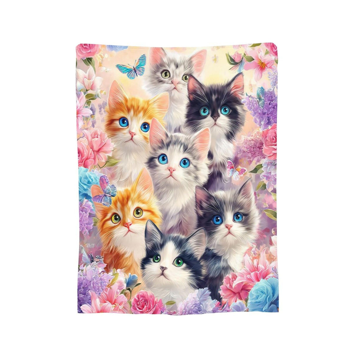 Cute Cat Blanket Cat Fleece Throw Blanket Super Soft Fuzzy Plush Cozy Warm Cats Decor Stuffed Bedding Blankets Gift for Boys Girls Men Women Kids & Adult 50"x40"