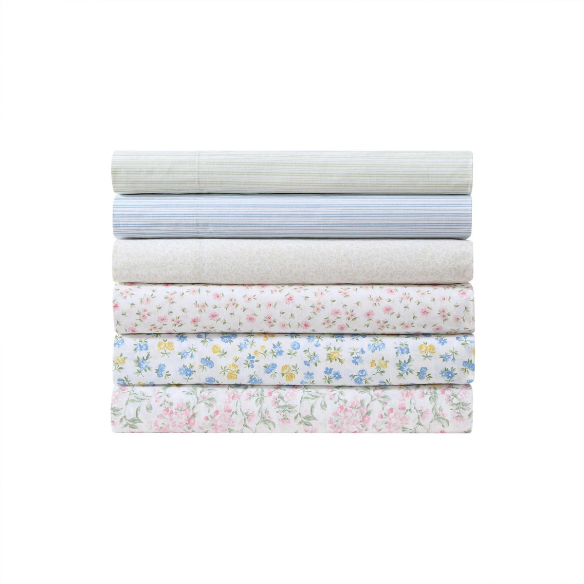 Laura Ashley - Twin Sheet Set, Crisp & Cool Cotton Percale Bedding for Year Round Comfort, Deep Pocket, Bed Sheets with Matching Pillowcase (Ditsy Doodle Blue)
