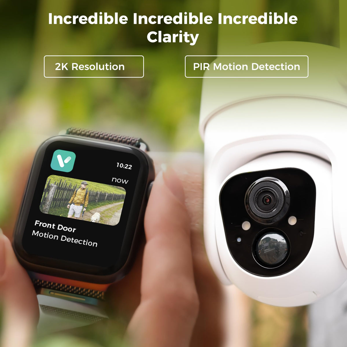 SOVMIKU Vicohome 2K AI Video Doorbell &Solar Security Camera Wireless Outdoor, Color Night Vision,Two Way Audio, Motion Detection, Easy to Setup,Audible Flashlight Siren 180 Days Care Plan