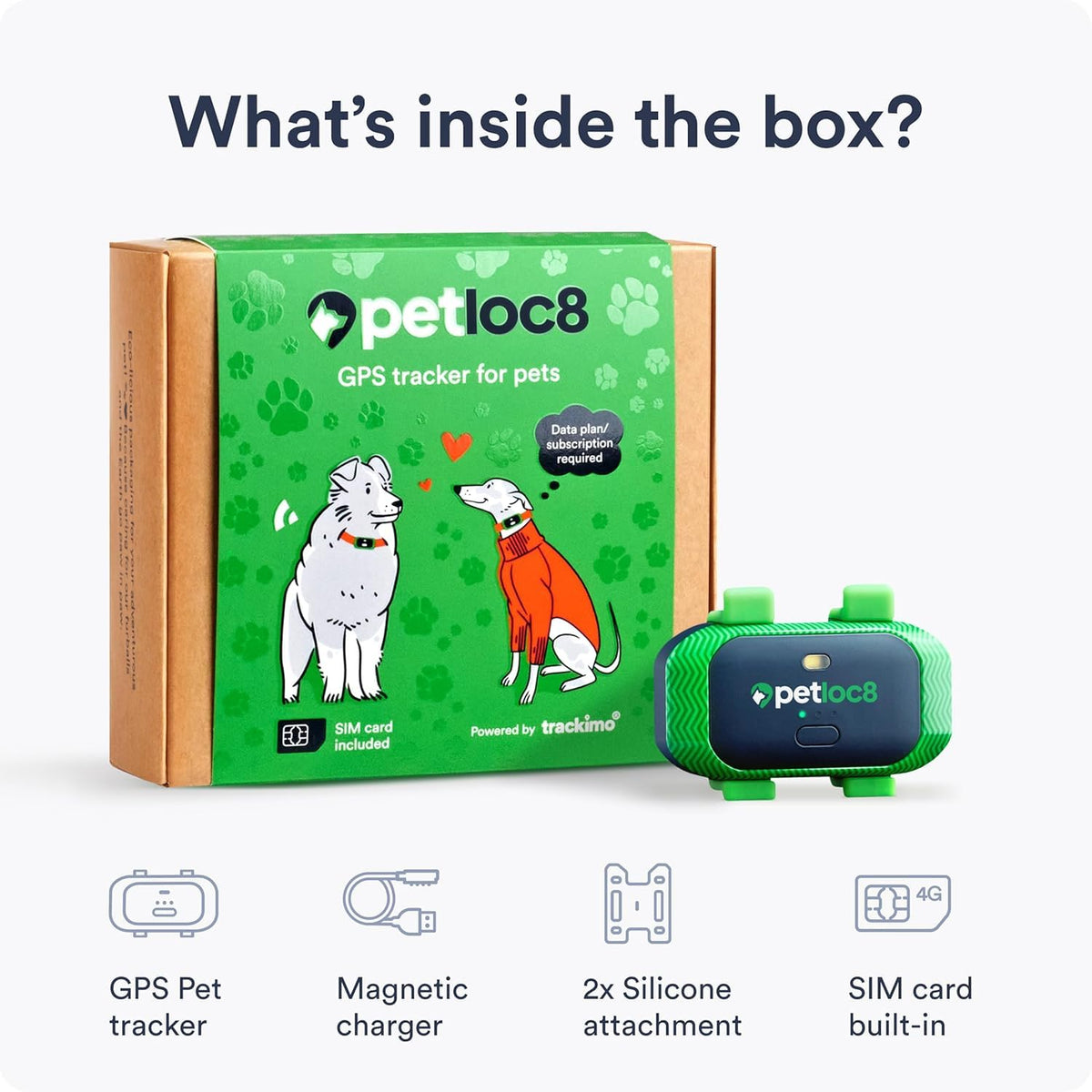 Dog GPS Tracker - Real-Time Location Tracking Device with App - Smart Alerts & Geo-Fence - Collar-Compatible, Waterproof - Long-Life Battery - iOS & Android (12-Mo Subscription Included)