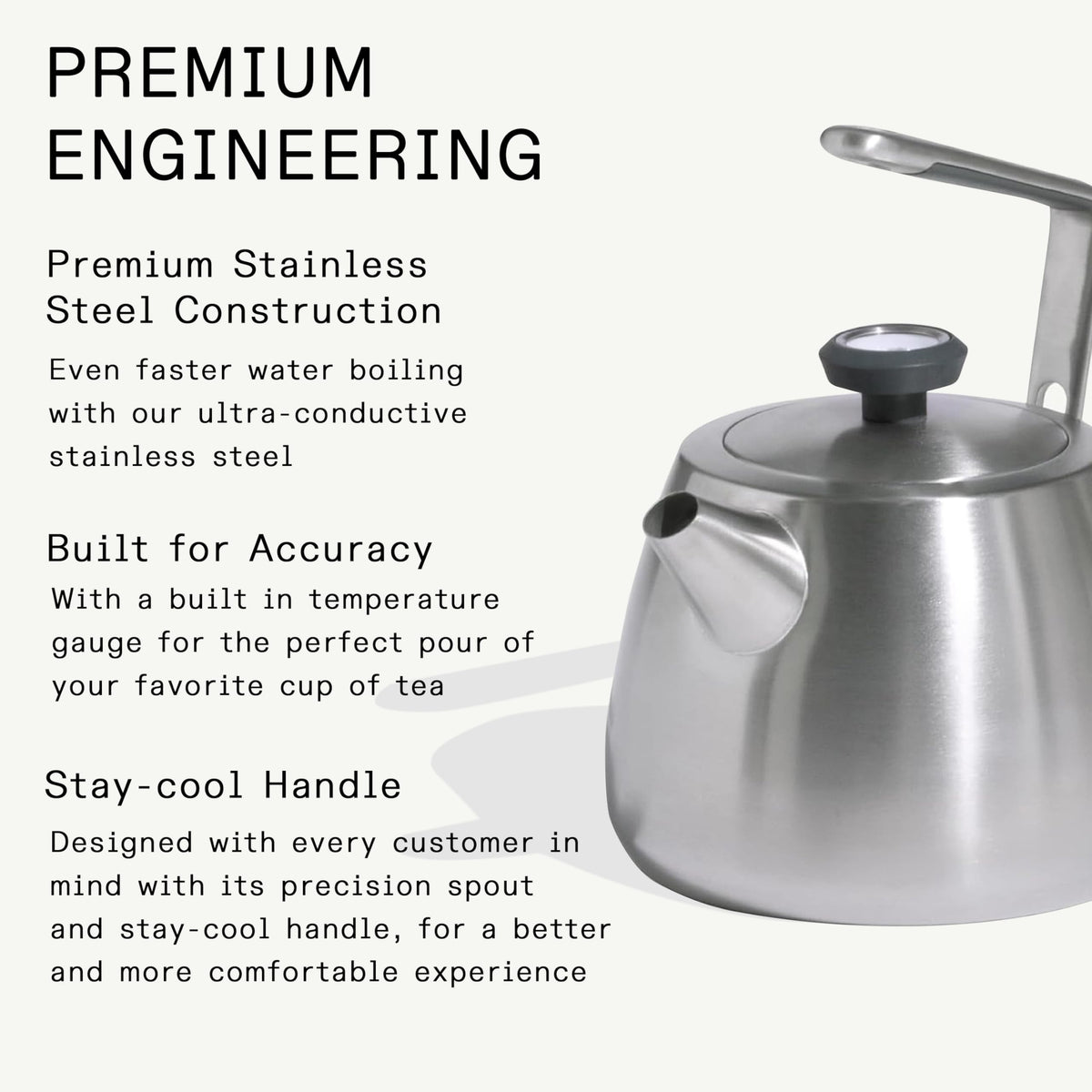 Made In Cookware | 2 QT Kettle | Stainless Steel | With Built-In Temperature Gauge | Includes Handle Sleeve | Induction Compatible