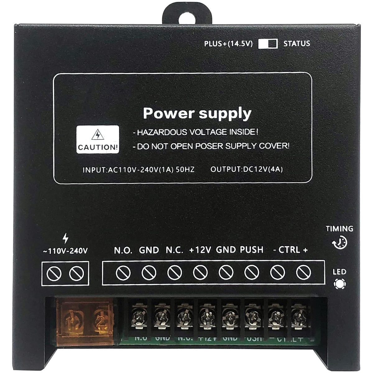 Waterproof Electric Magnetic Fingerprint Door Access Control Kit - 600 lb Holding Force, RFID Keypad/Reader, 5 ID Cards, 110V Power Supply & Metal Exit Button - Secure Lock System (K5EM-600LB KIt)