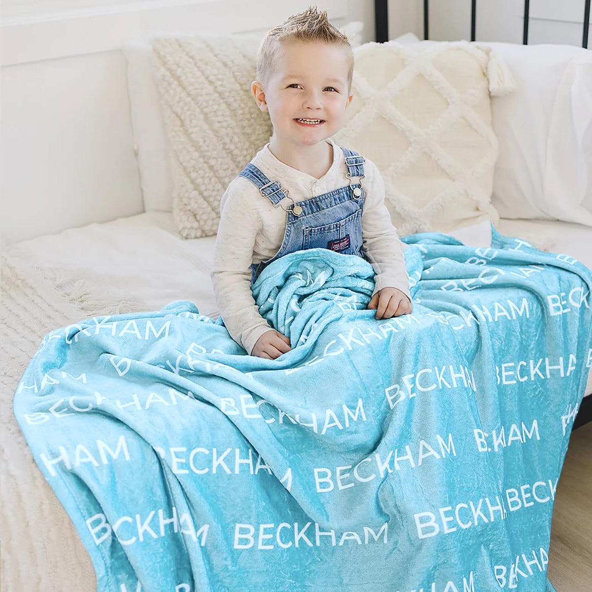 Ships Next Day, Personalized Baby Blankets for Boys Girls- Printed in USA, Custom Name Blanket Super Soft Plush Fleece, Customized Christmas Easter Gifts for Kids, Newborns, Toddlers