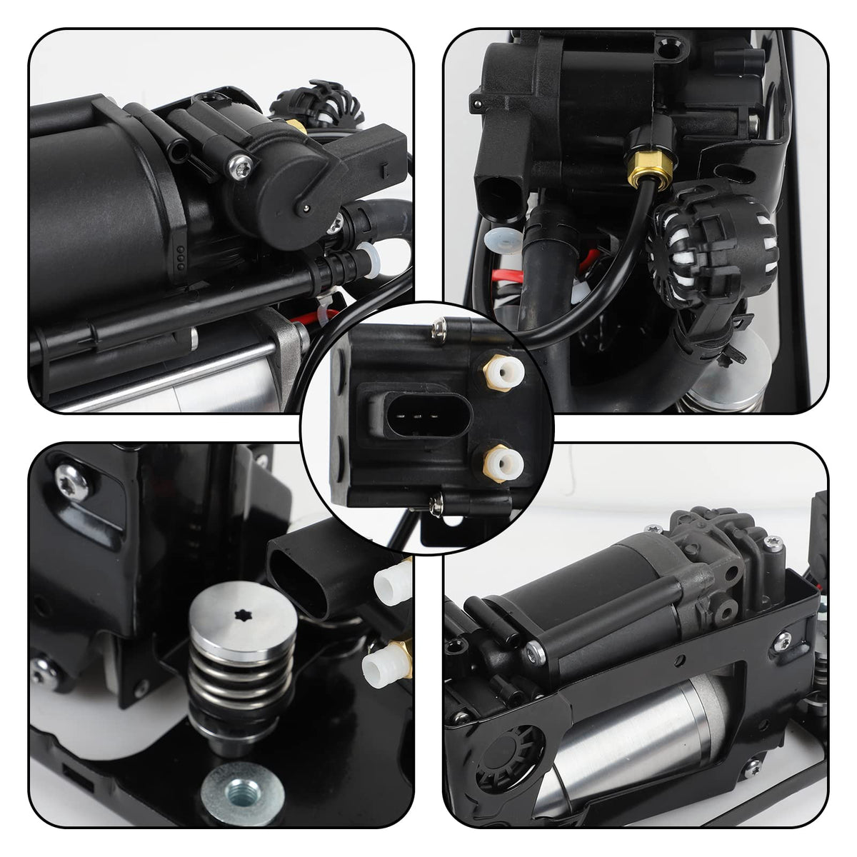 RXLUCKIES Compatible with Air Suspension Compressor BMW 37206789450 F01 F02 F04 F11 535i 550i 740i 740Ld 750i 760Li Alpina B7（Compressor+Bracket+Valve Block）
