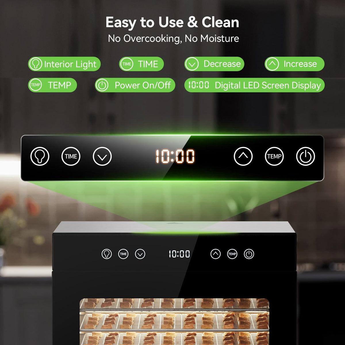 Food Dehydrator Machine, 650W Dehydrator with 8 Stainless Steel Trays, Adjustable Timer & Temperature for Jerky, Fruits, Herbs, Dog Treats, Party Meal Prep