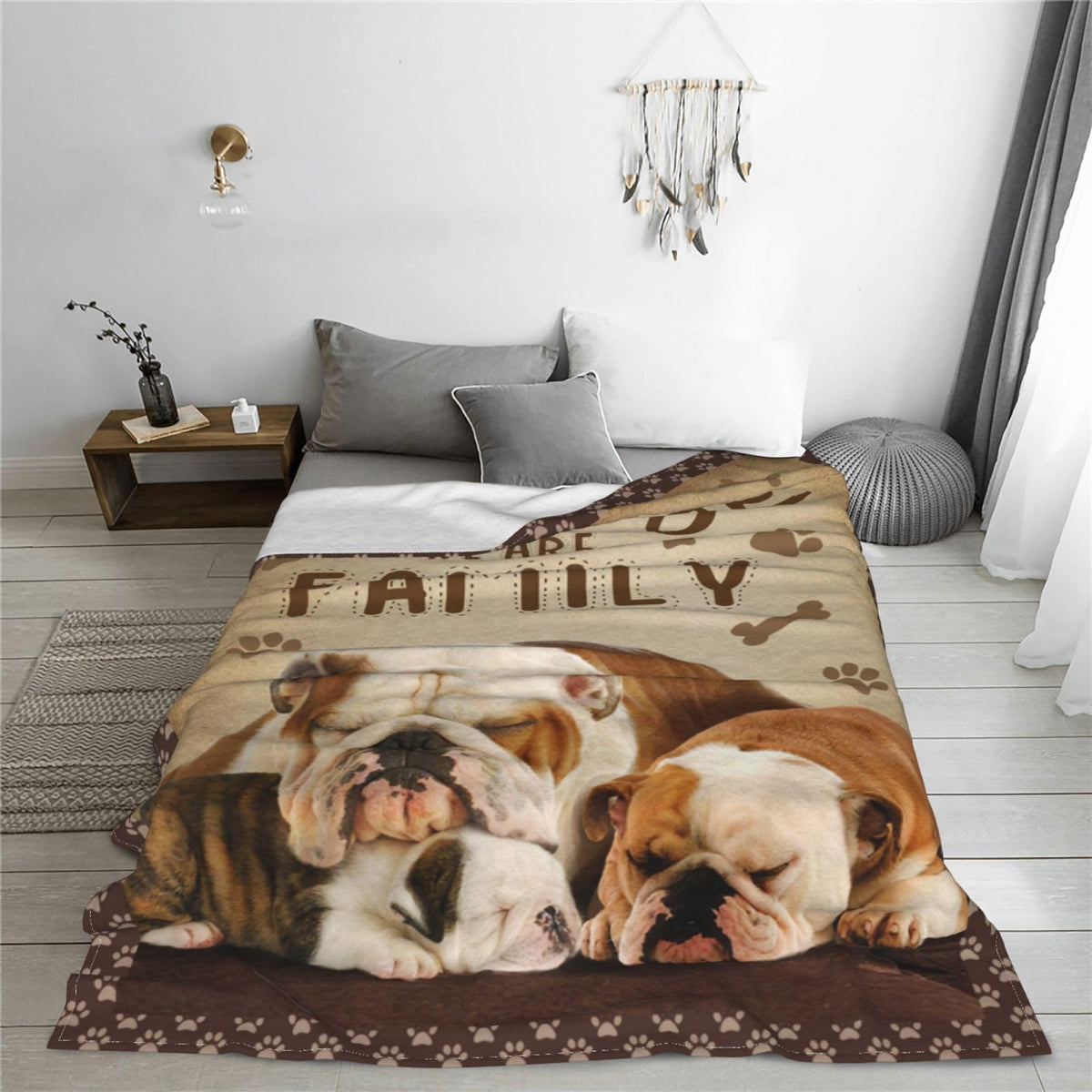 English Bulldog Blanket French Bulldog Throw Blankets Cozy Fleece Flannel Soft Warm Plush Bedding Decor Bulldog Gifts for Girls Women Boys Teens Kids for Couch Sofa Bed 40"X50"