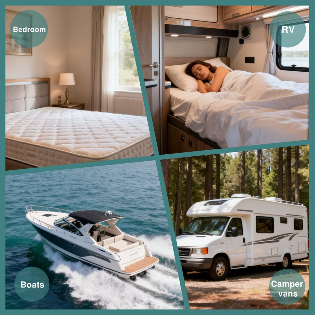 Queen Size RV Mattress Underlay Moisture Barrier, Breathable RV Under Mattress Ventilation, 3D Air Meshfiber Under Mattress Pad RV Accessories Keeps Beds Dry for Campers ( 80'' x 60'') (Black, Queen)