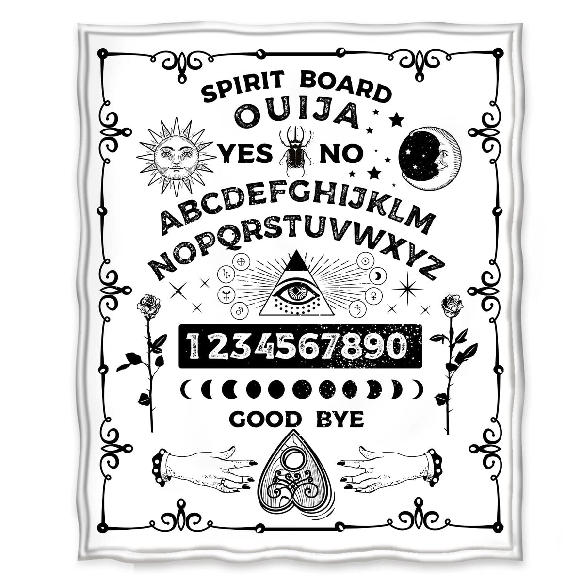 Jekeno Ouija Board Blanket Gifts for Women Men Kids Girls Boys Mother's Day for Mom Dad Home Bedroom Gothic Witch Decor Soft Throw Blankets White 50"x60"