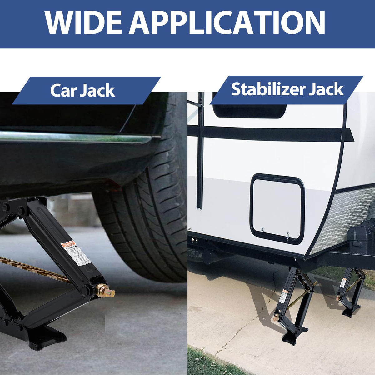 GarveeTech Camper Trailer Stabilizer Leveling Scissor Jacks Set of 4,Car Scissor Lift Jack 4 in-24 in Height Adjustable, 7500 LBS Heavy Duty RV Scissor Jack with Crank Handle for Travel Trailer Camper