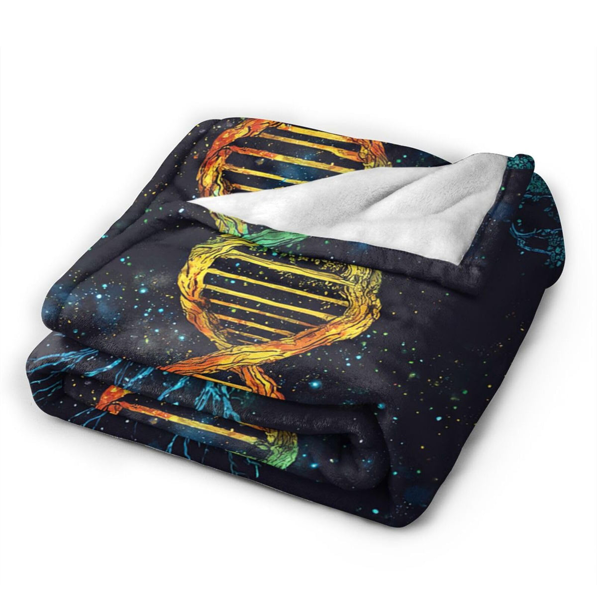 Dynova Tree of Life Blanket Cozy Plush Galaxy DNA Throw Blankets Fuzzy Flannel Fleece Gifts for Girls Boys Women Men Decor 50"X40"