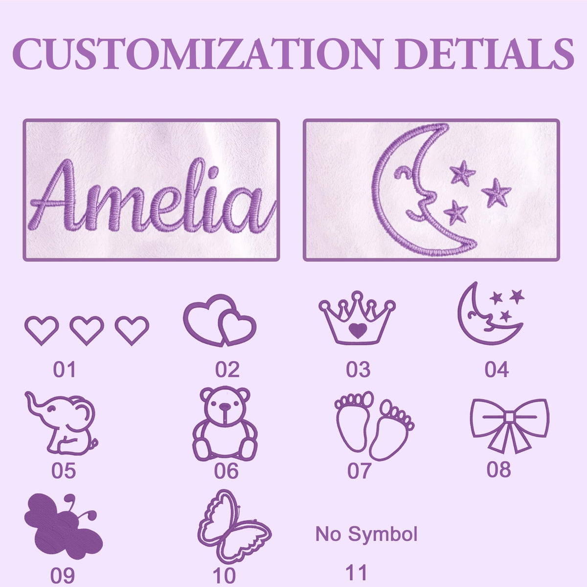 Personalized Baby Blanket with Embroidered Name,Custom Baby Receiving Blankets Soft Fleece Toddler Blanket for Newborn Baby Girl Shower Gifts -36" x 36"