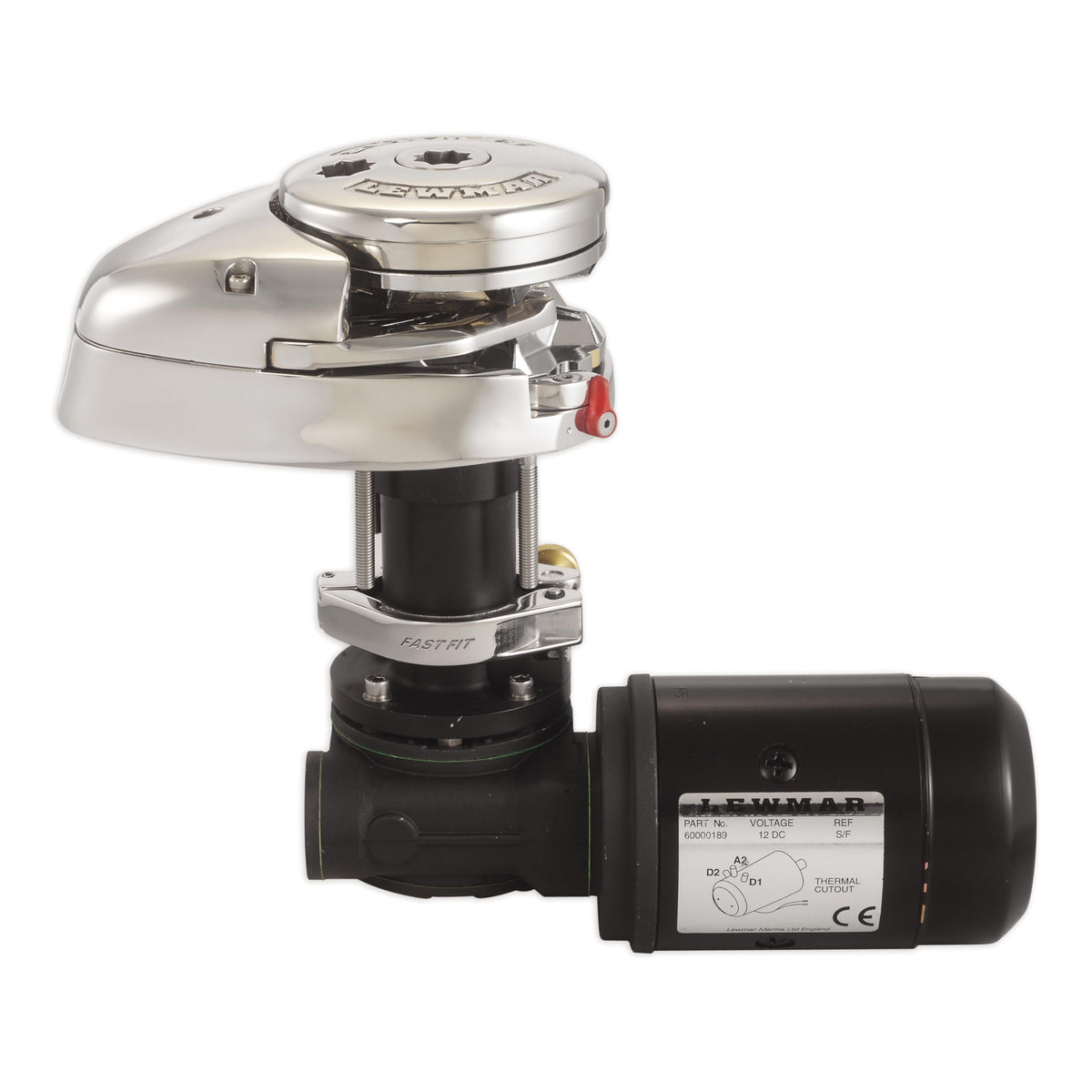 Lewmar V1 Motor Gearbox 12V FastFit, Allows for a One Person Windlass Setup, Clamping System for Precise Alignment, Allows for Rotation in 45 Degree Increments - 66810065