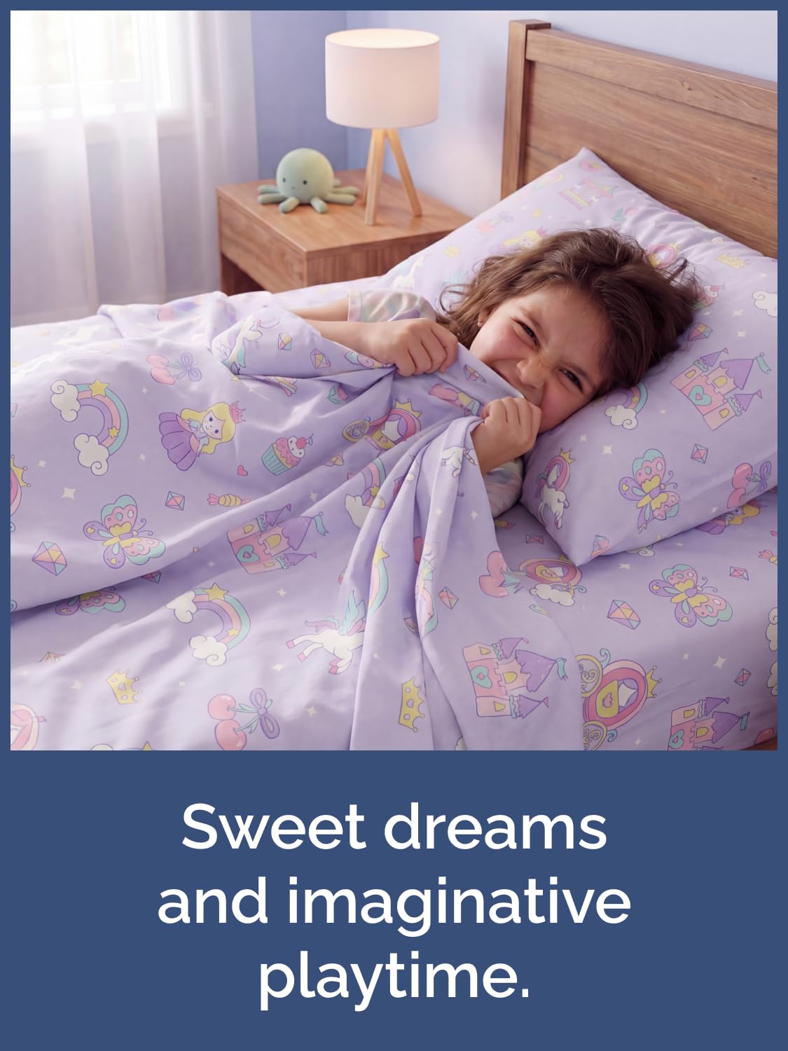 CGK Unlimited Kids Princess Dreamland Full 4 Piece Sheet Set - Boys, Girls, Teens, Toddler - Easy Fit Deep Pockets - Soft, Cooling & Breathable Sheets - Cozy, Fade & Wrinkle Free - Machine Washable
