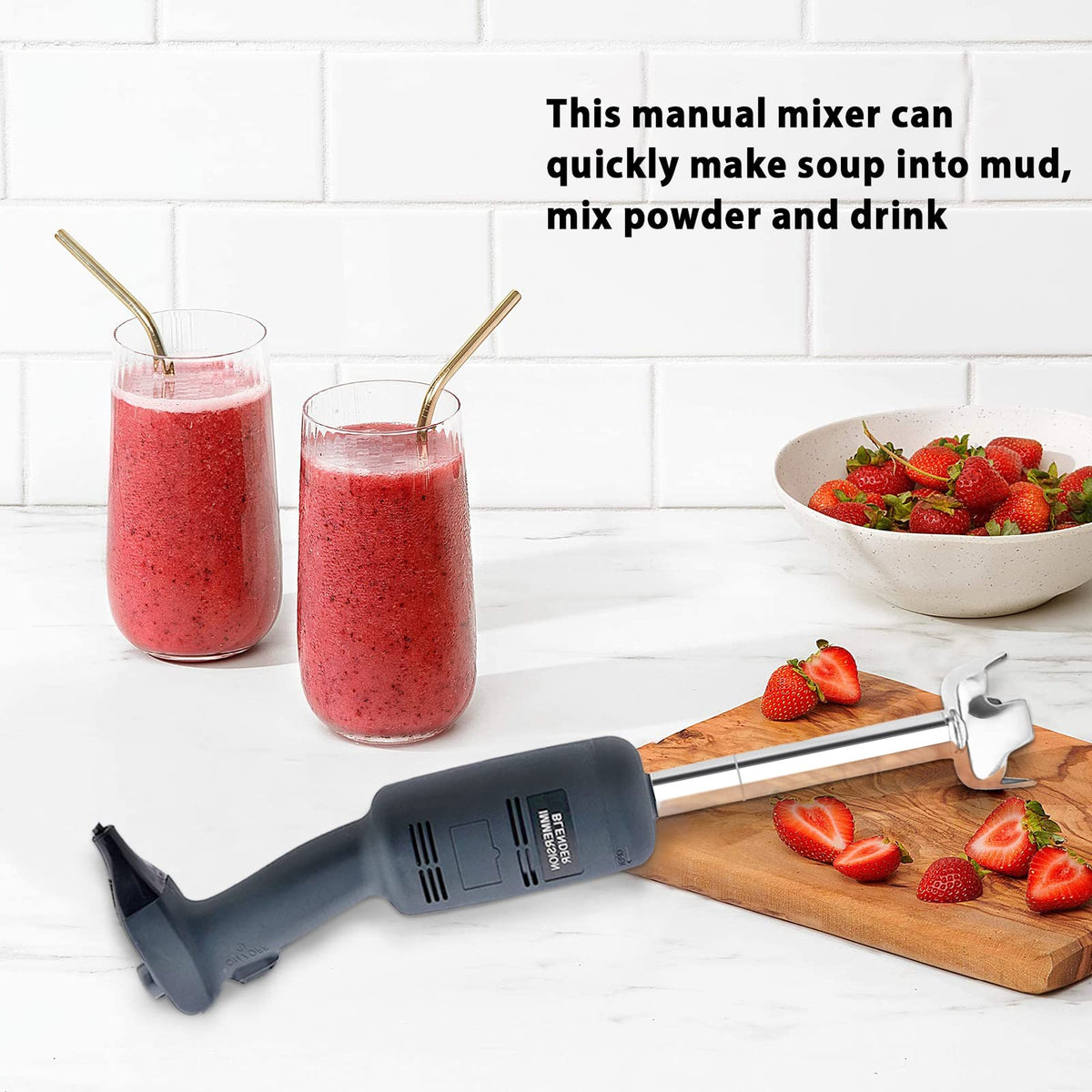 libai 16 in Heavy Duty Big Stix Immersion Blender Handheld Kitchen, Hand Blenders for Kitchen, Commercial Mixer Electric, 500W Removable Shaft 2500rpm to 15000rpm, Emulsifier Blender Handheld